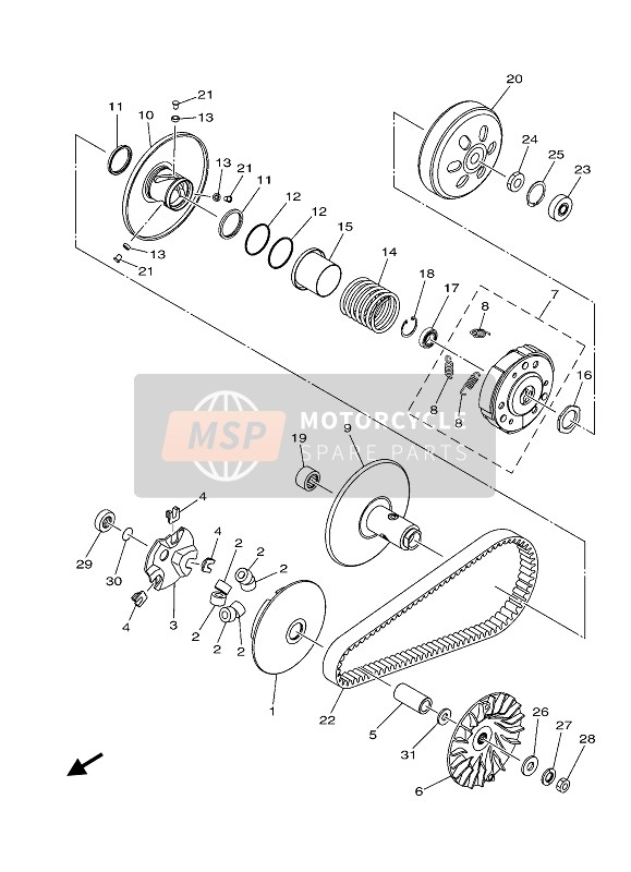 Yamaha NMAX 125 2020 Embrague para un 2020 Yamaha NMAX 125